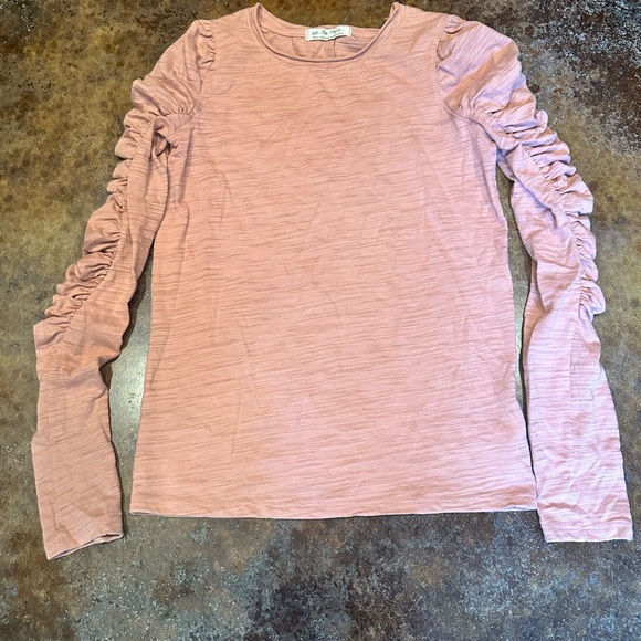 Free People Natasha Puffed Shoulder Long Sleeve Tee small - Picture 1 of 5